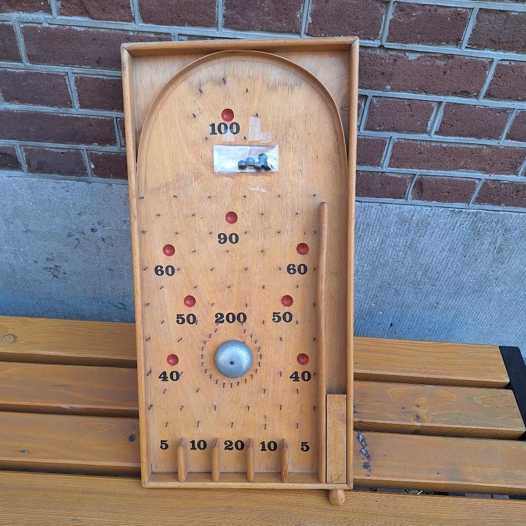 Jaren 60 Houten Knikkerspel / Knikkerbaan, Ophalen