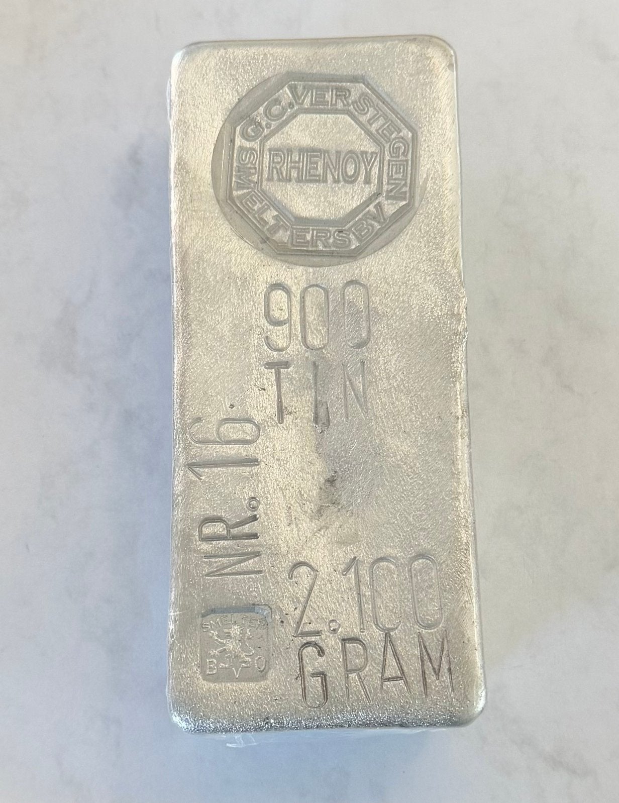2 kilo Tin / GC Verstegen / Verzegeld / Specteo Tested 900, Ophalen of Verzenden, Zilver