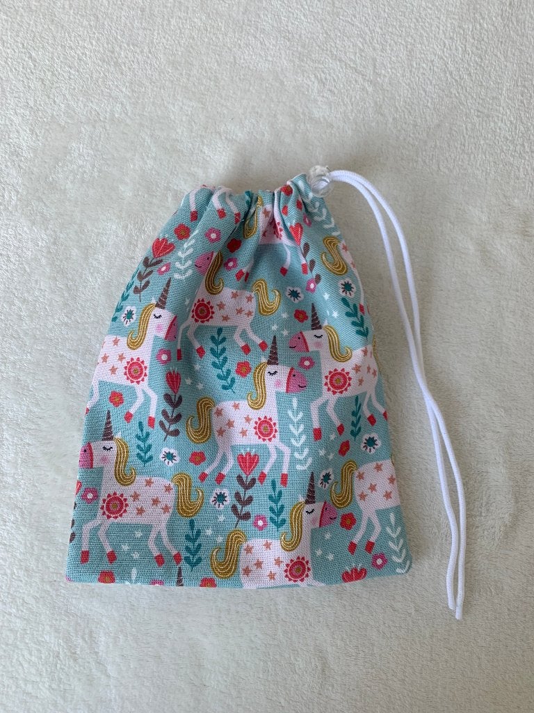 Opbergzak, knikkerzak met Unicorn print, handgemaakt, Ophalen of Verzenden, Nieuw