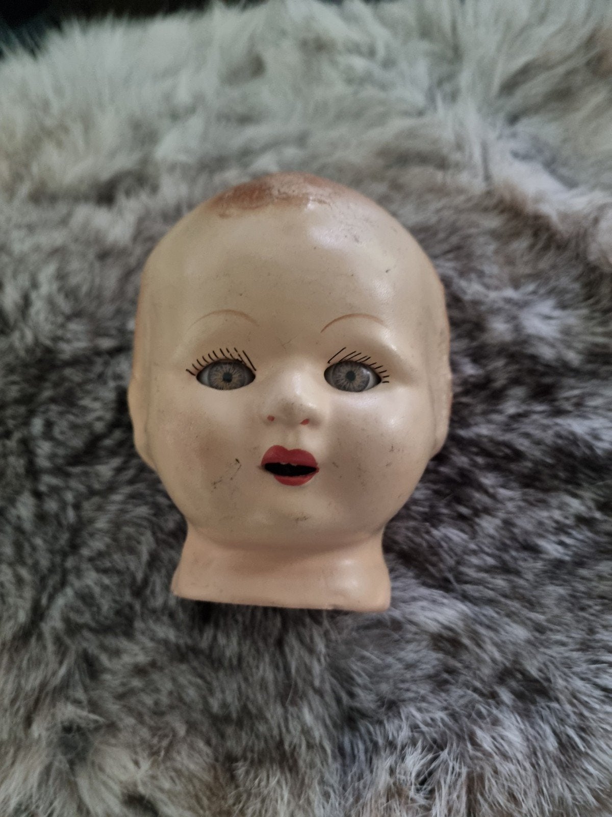 Vintage Babypop Hoofd - Jaren '50/'60, Verzamelen, Poppen, Ophalen of Verzenden, Gebruikt, Babypop