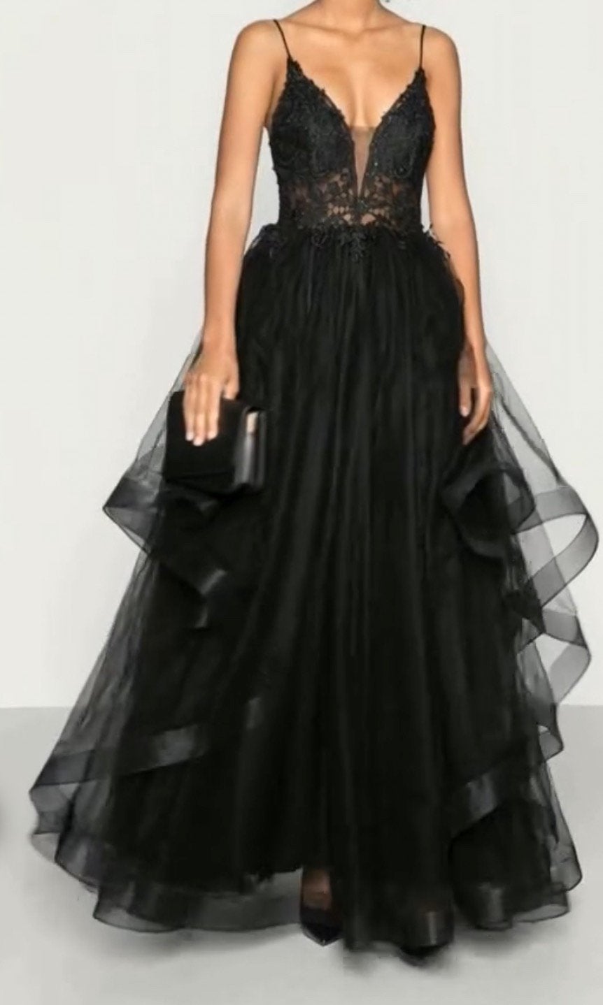Mascara gala jurk maat 34, Kleding | Dames, Gelegenheidskleding, Ophalen of Verzenden, Zo goed als nieuw, Maat 34 (XS) of kleiner