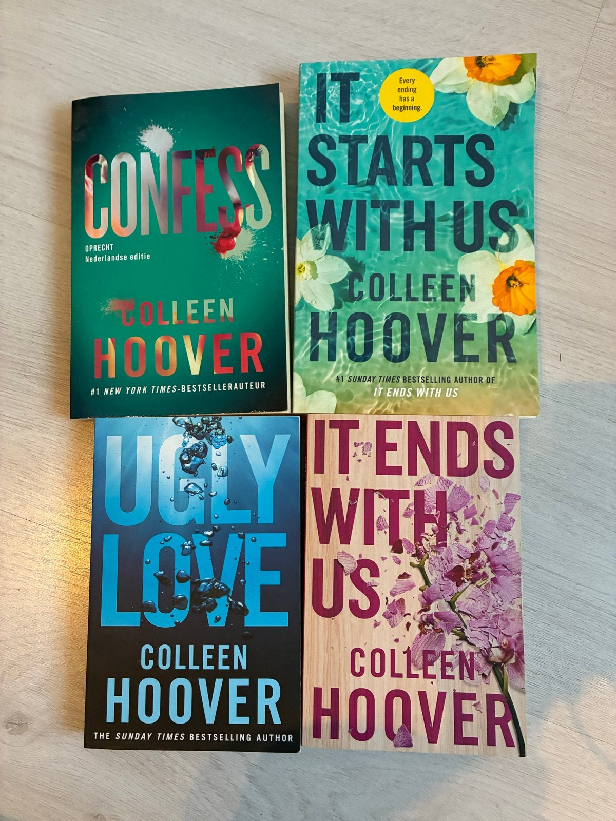 Colleen Hoover: Confess, It Starts/ends With Us, Ugly love, Boeken, Ophalen of Verzenden, Zo goed als nieuw, Nederland