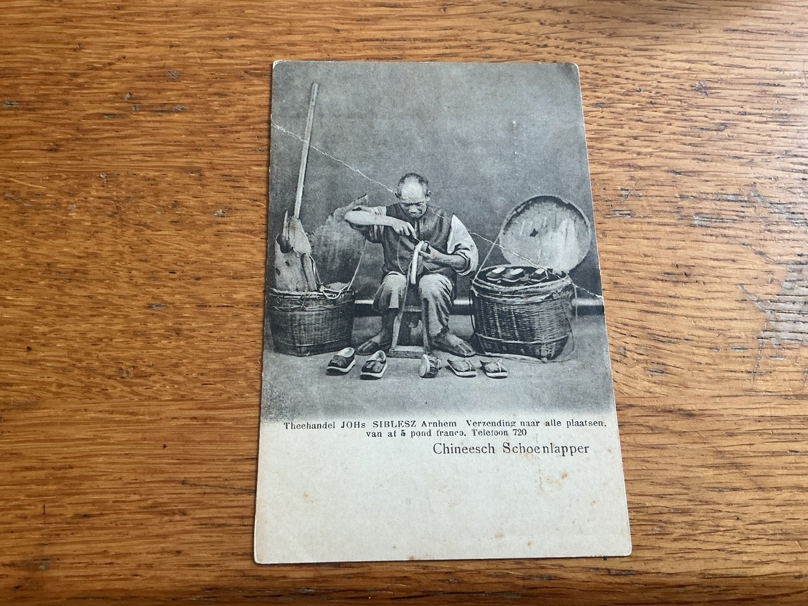 U42 China schoenlapper vouw beschadigd Theehandel Arnhem, Ophalen of Verzenden, Voor 1920, Buiten Europa