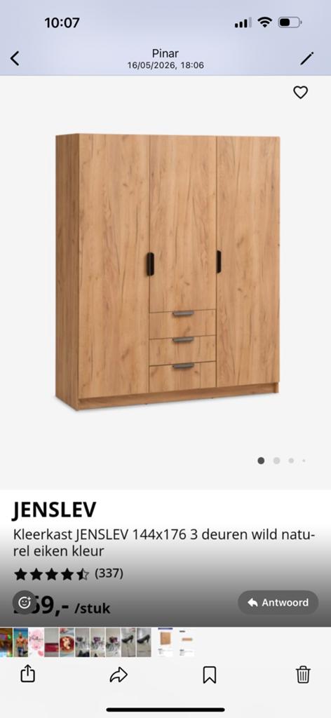 Nieuwe kledingkast en dressoir, Ophalen of Verzenden, Zo goed als nieuw, 25 tot 50 cm, Minder dan 100 cm