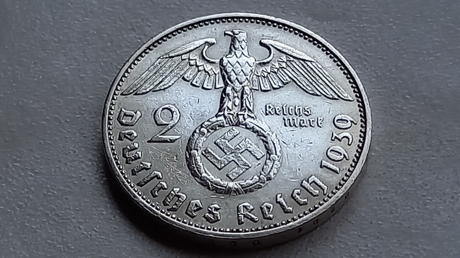 WO2 2 Reichsmark 1939J zilver nazi duitsland, Ophalen of Verzenden, Duitsland, Losse munt, Zilver