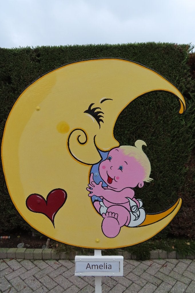 Geboorteborden / geboortebord meisje baby op maan, geen borg, Ophalen, Nieuw, Geboortebord