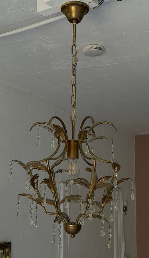 Vintage Italiaanse kroonluchter, Ophalen of Verzenden, Zo goed als nieuw, E27 (groot)
