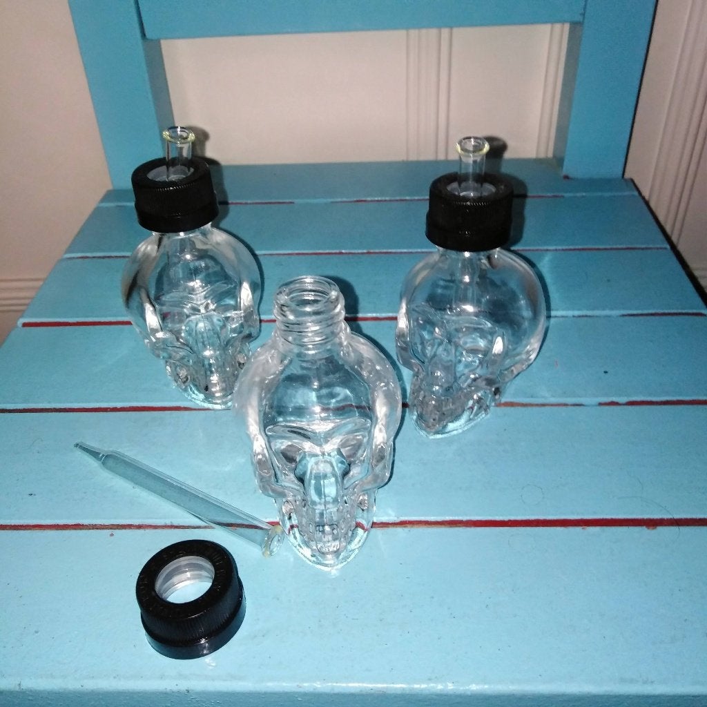 Glazen geurflesjes schedeltje Skull 30ml 6 stuks, Ophalen, Nieuw, Overige typen