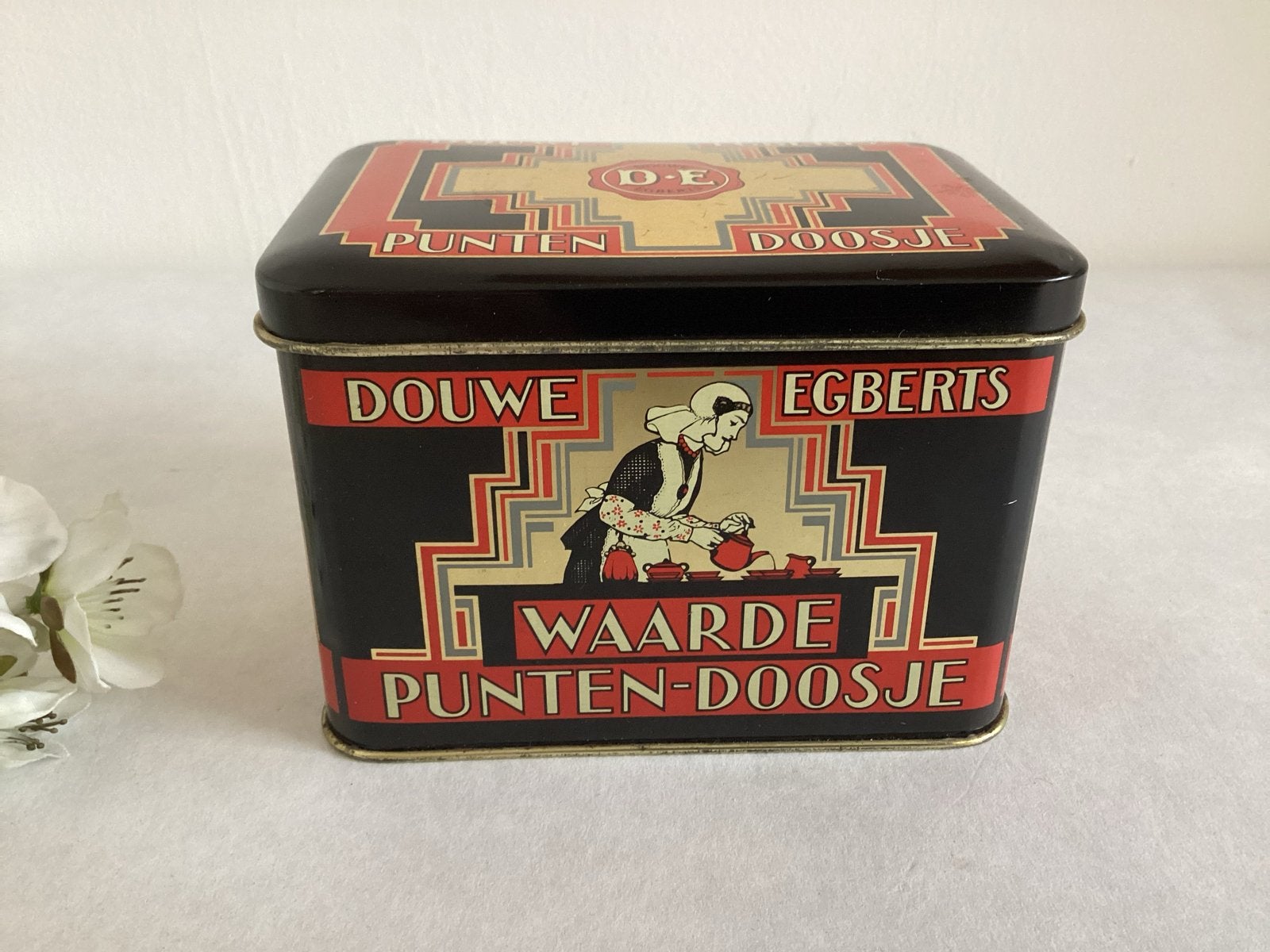 Douwe Egberts waarde punten doosje blikje, Verzamelen, Blikken, Ophalen of Verzenden, Gebruikt, Overige, Douwe Egberts