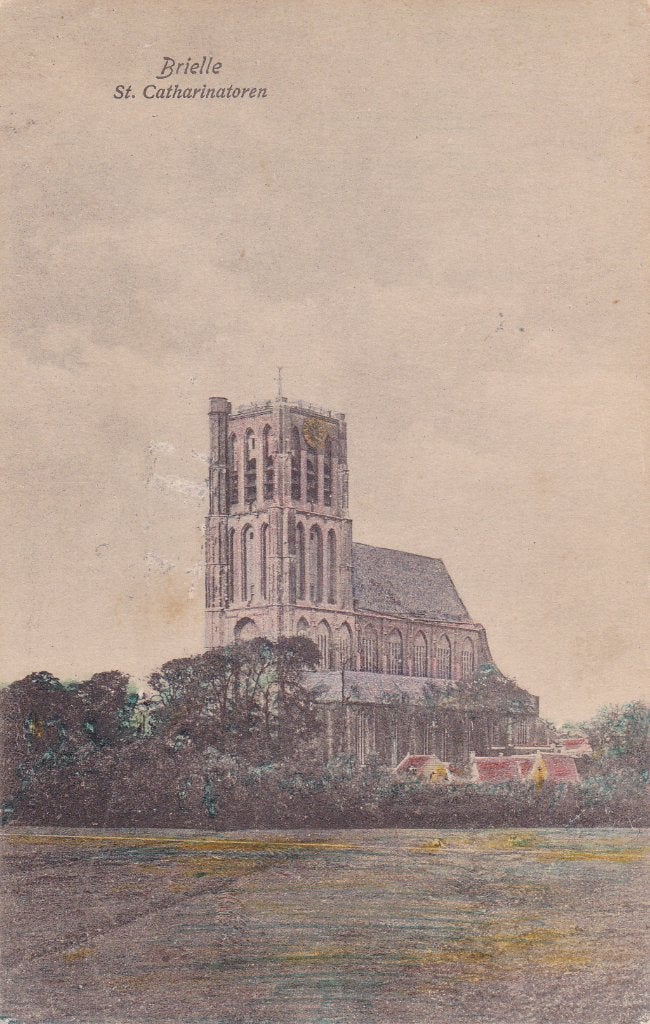 Brielle, Ansichtkaart .St. Catharinatoren Gelopen 1926, Verzenden, 1920 tot 1940, Gelopen, Zuid-Holland