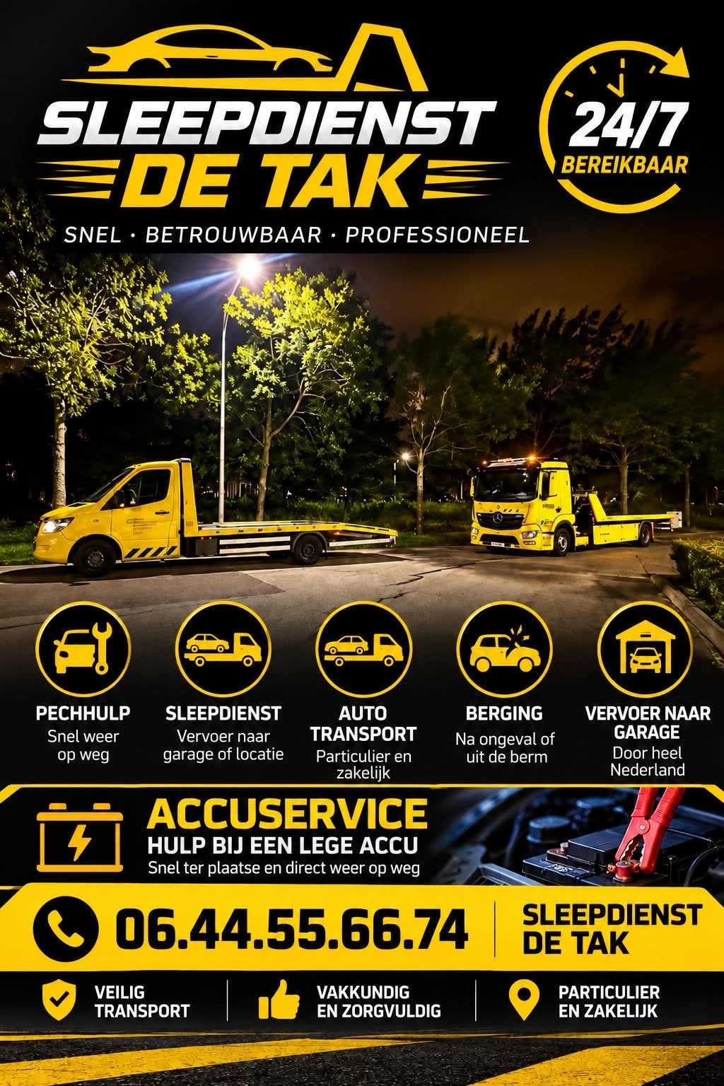 SLEEPDIENST | AUTOTRANSPORT | PECHHULP DEN HAAG & BUITENLAND