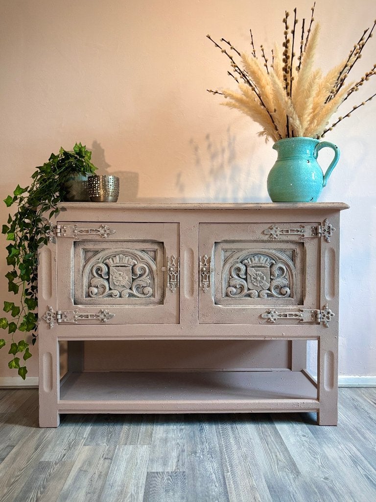 Koloniaal dressoir | Sfeervol gerestyled, oudroze, Huis en Inrichting, Ophalen, Zo goed als nieuw, 25 tot 50 cm, 50 tot 100 cm