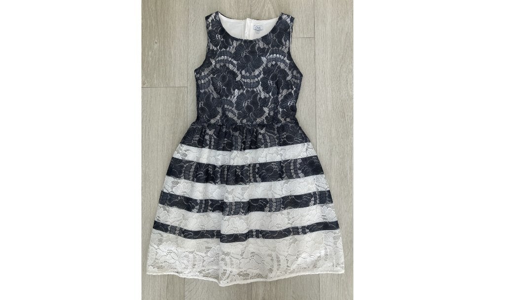 NIEUW OVS (Le Chic) Jurk Jurkje Blauw Kant Feestjurk Mt. 152, Meisje, Le Chic, Nieuw, Ophalen of Verzenden