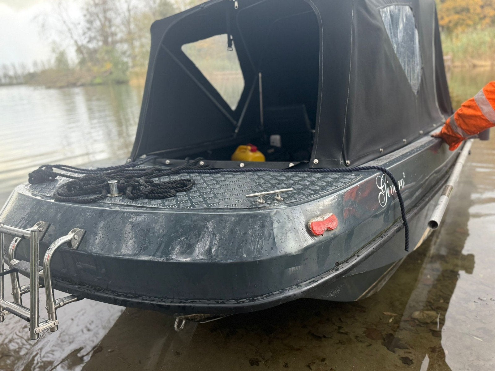 Polyester boot met Yamaha 40 pk buitenboordmotor, Ophalen, Gebruikt, Benzine, Buitenboordmotor