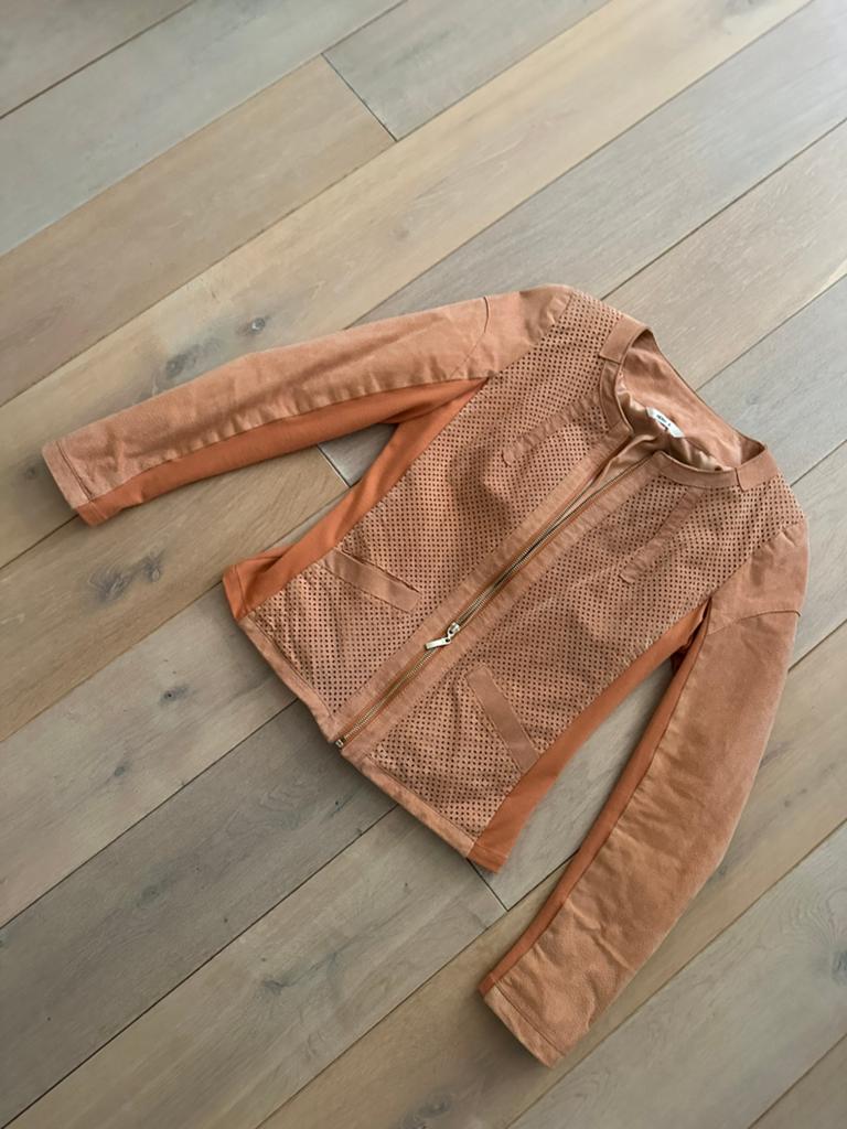 Hema zalm blazer biker jacket echt leder maat S, Overige kleuren, Ophalen of Verzenden, Zo goed als nieuw, Jasje