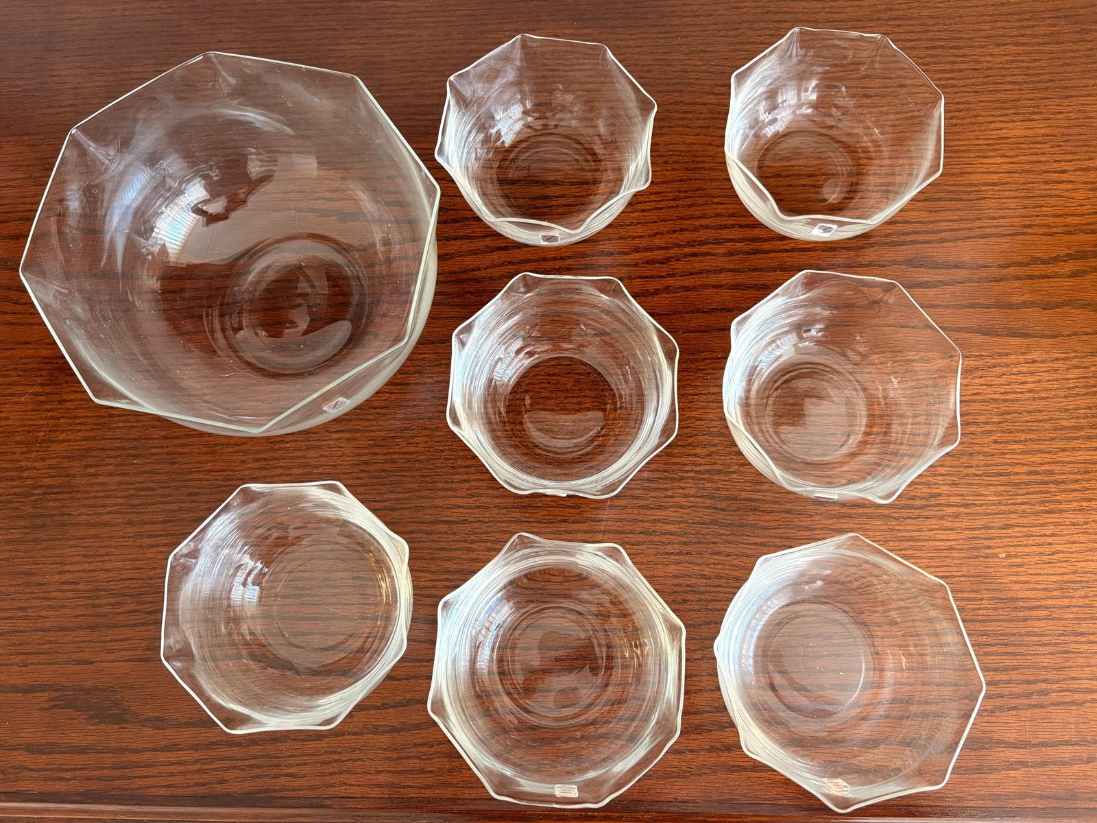 Cristallerie Zwiesel schalen set - 1 grote, 7 kleine, Ophalen