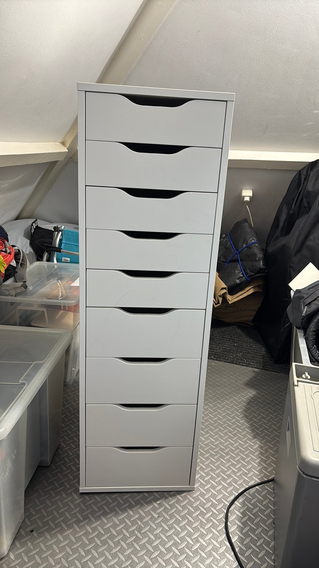 Ladeblok Alex Ikea met 9 laden wit, Huis en Inrichting, Kasten | Ladekasten, Ophalen, Minder dan 50 cm, 5 laden of meer, 100 tot 150 cm