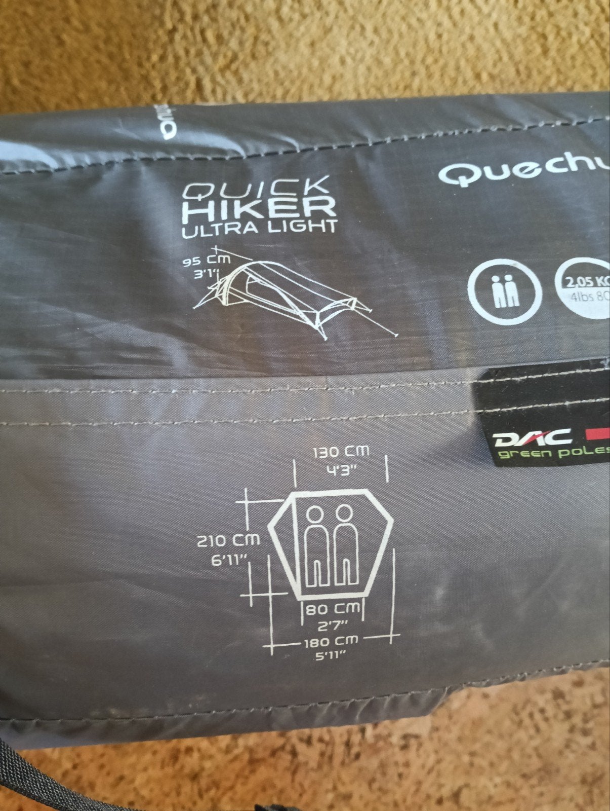 Quechua Quick Hiker Ultralight 2-persoons tent, Ophalen, Gebruikt, Tot en met 2