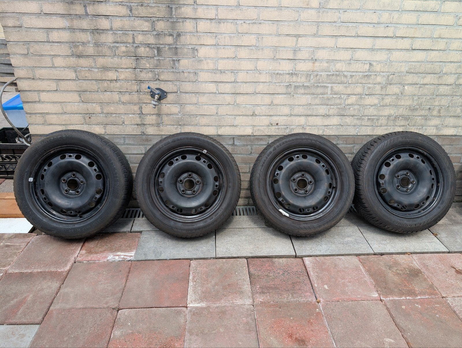 4x bandenset 15 inch, Ophalen, Gebruikt
