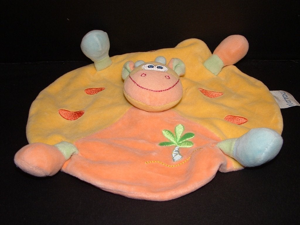 NATTOU GIRAFFE KNUFFELDOEK ROND VELOURS GEEL/ORANJE, Verzenden, Nieuw, Overige typen