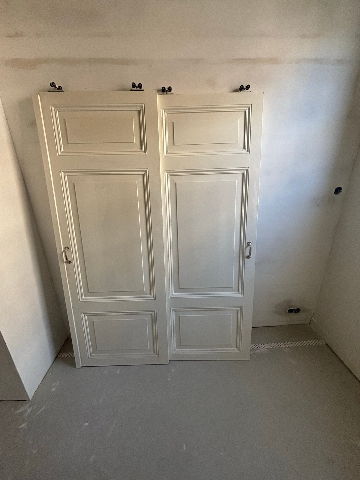 Twee originele massief houten ensuite deuren, Ophalen, Gebruikt, 80 tot 100 cm, 215 cm of meer