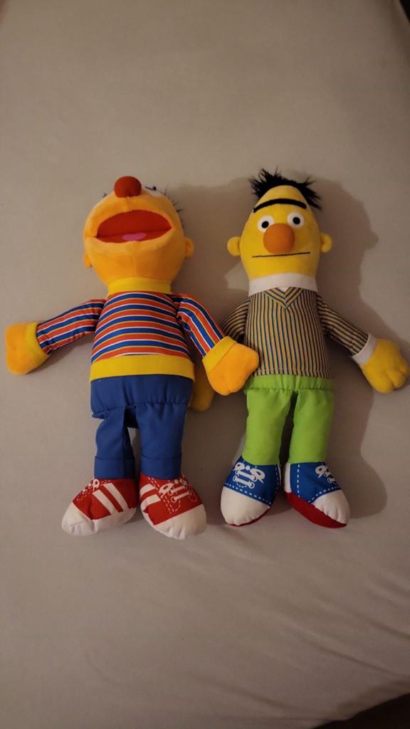 Bert en Ernie knuffels - Sesamstraat 39 cm, Gebruikt, Overige merken, Overige karakters, Overige typen