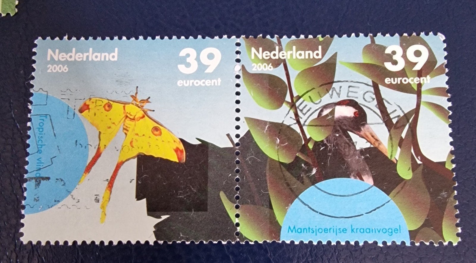 kv710  2006 postzegels: Tropische vlinder & kraanvogel, Ophalen of Verzenden, Na 1940, Gestempeld