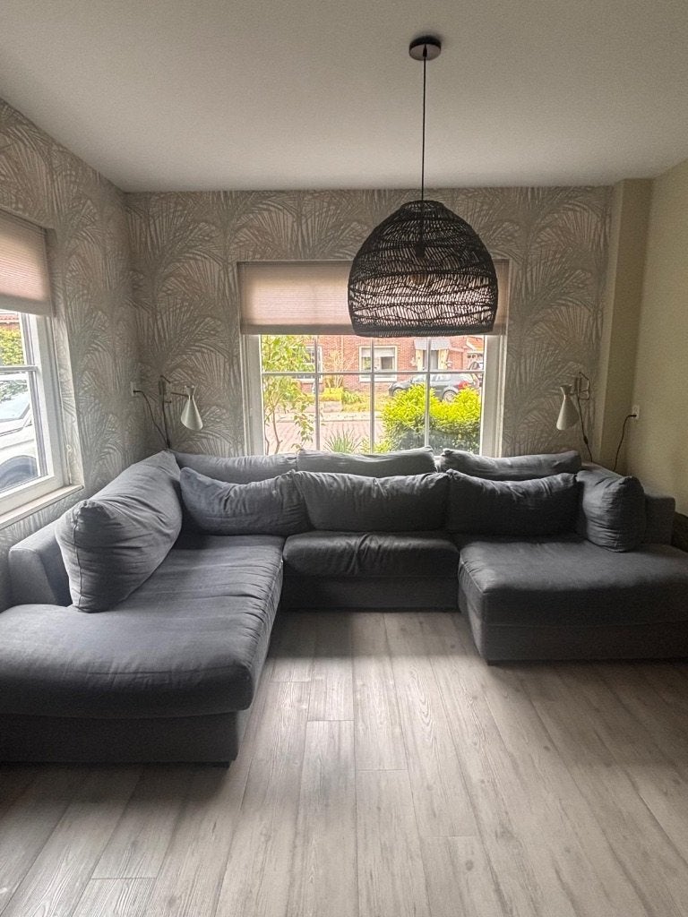 U-bank 335 cm breed bij 120 cm diep, Huis en Inrichting, Ophalen, Gebruikt, 100 tot 125 cm, Hoekbank