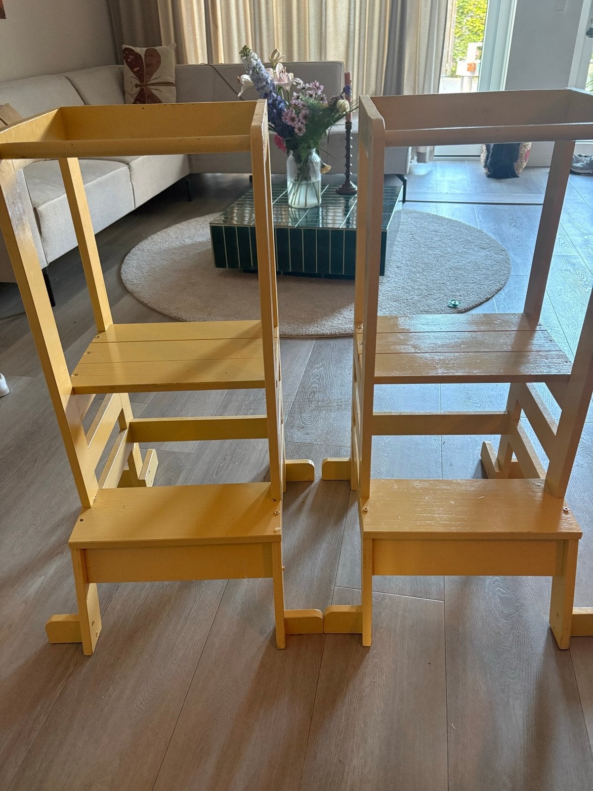 Gele houten leertorens (2 stuks), Ophalen, Gebruikt, Overige typen