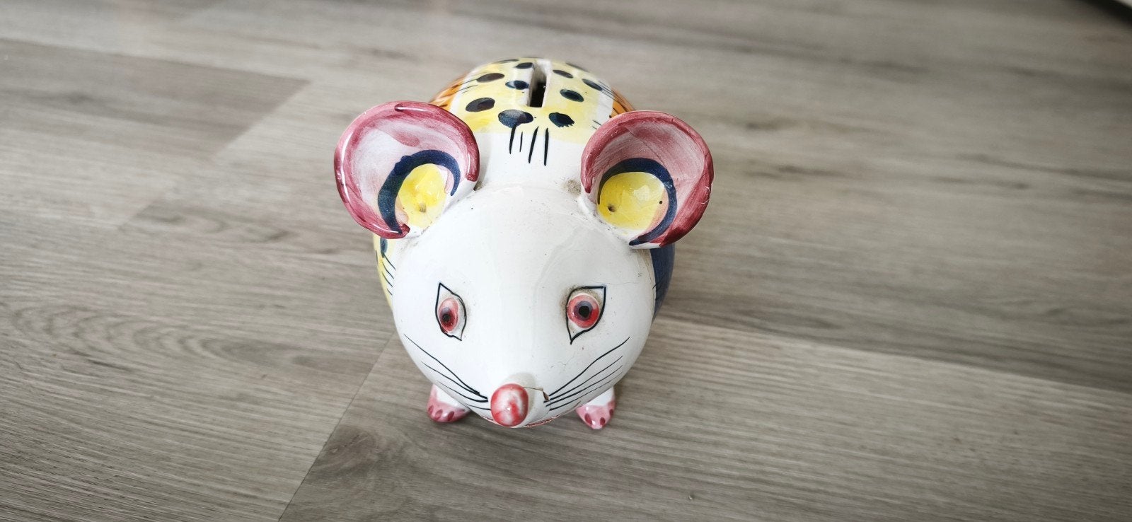 Keramieken spaarpot in de vorm van een muis, Ophalen of Verzenden, Zo goed als nieuw, Steen, Aardewerk of Keramiek, Dier