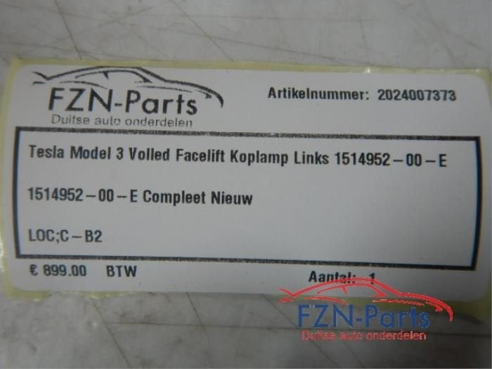 Foto 8 van Tesla Model 3 Facelift Koplamp Links Volled