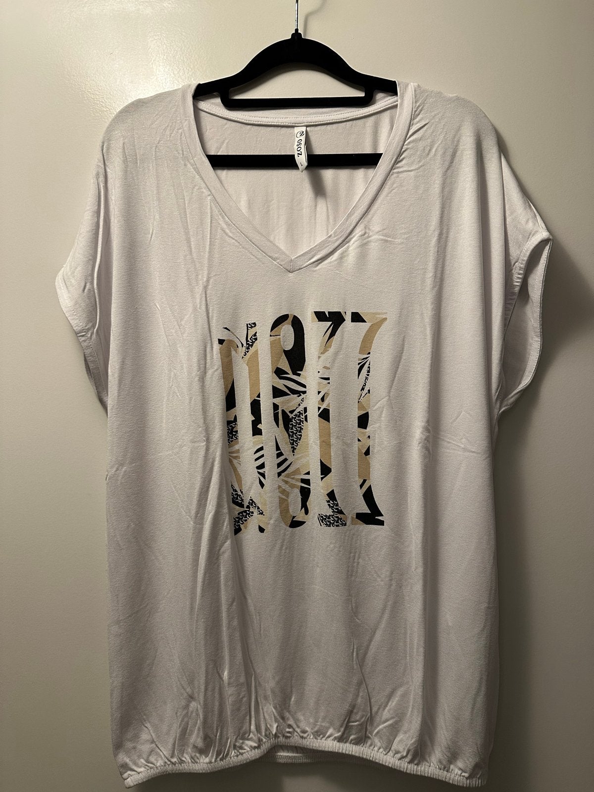 Wit T-shirt met 1977 print - ZOSO, Wit, Maat 42/44 (L), Nieuw, Ophalen of Verzenden