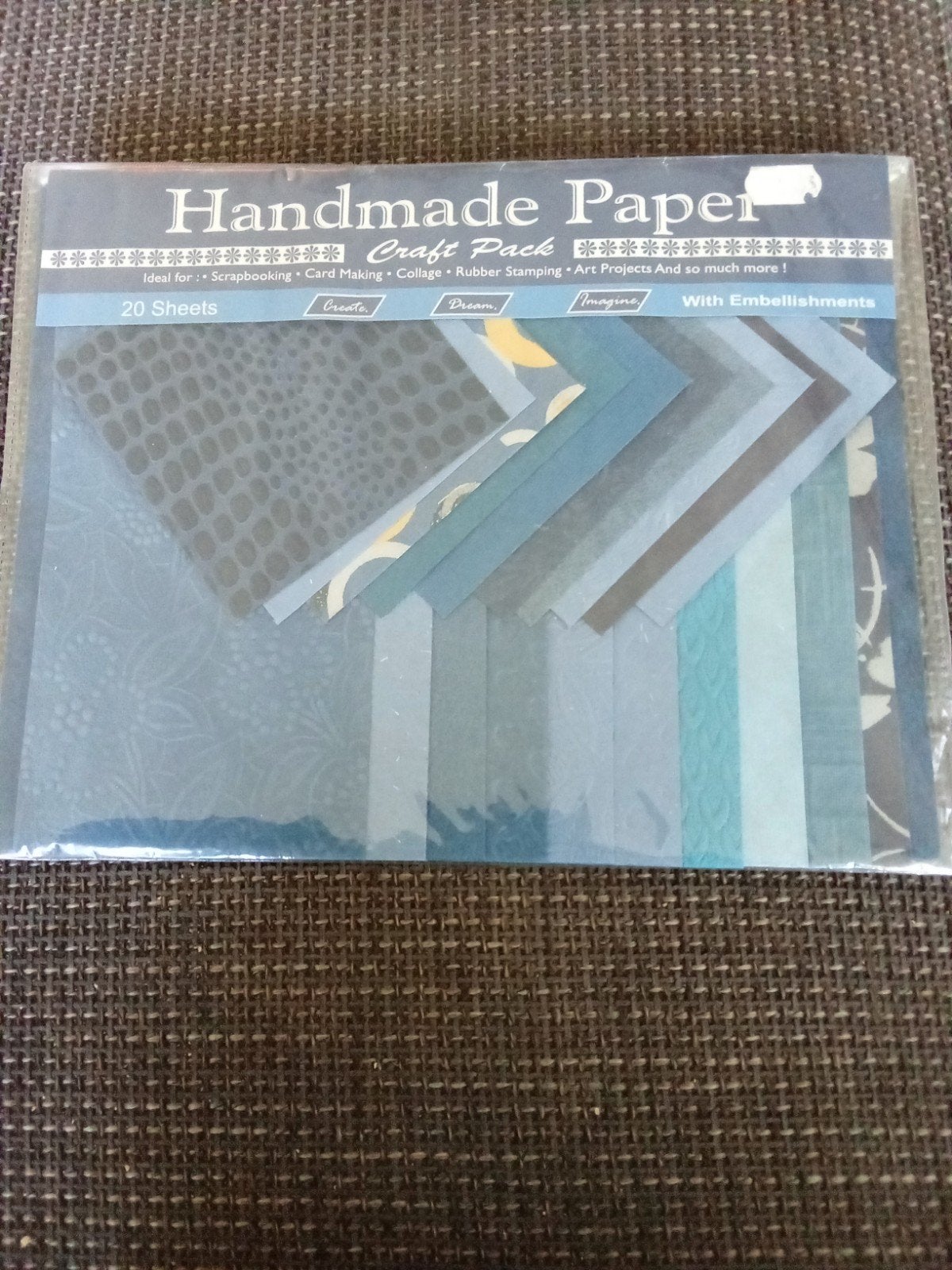 Handmade Paper Craft Pack - 20 vellen blauw/grijs, Nieuw, Meerkleurig, Ophalen of Verzenden, Papier of Karton