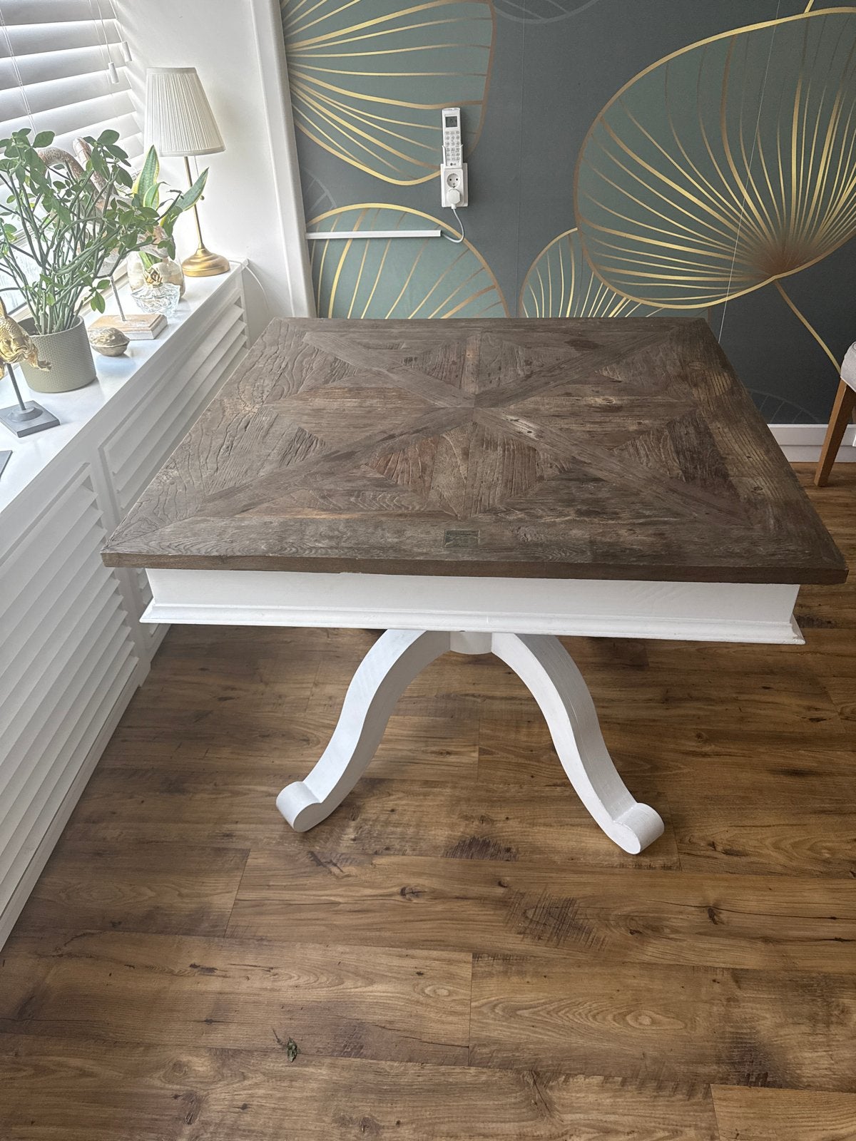 Riviera Maison eettafel 100x100 cm, 78 cm hoog, Ophalen, Gebruikt, 100 tot 150 cm, Vierkant