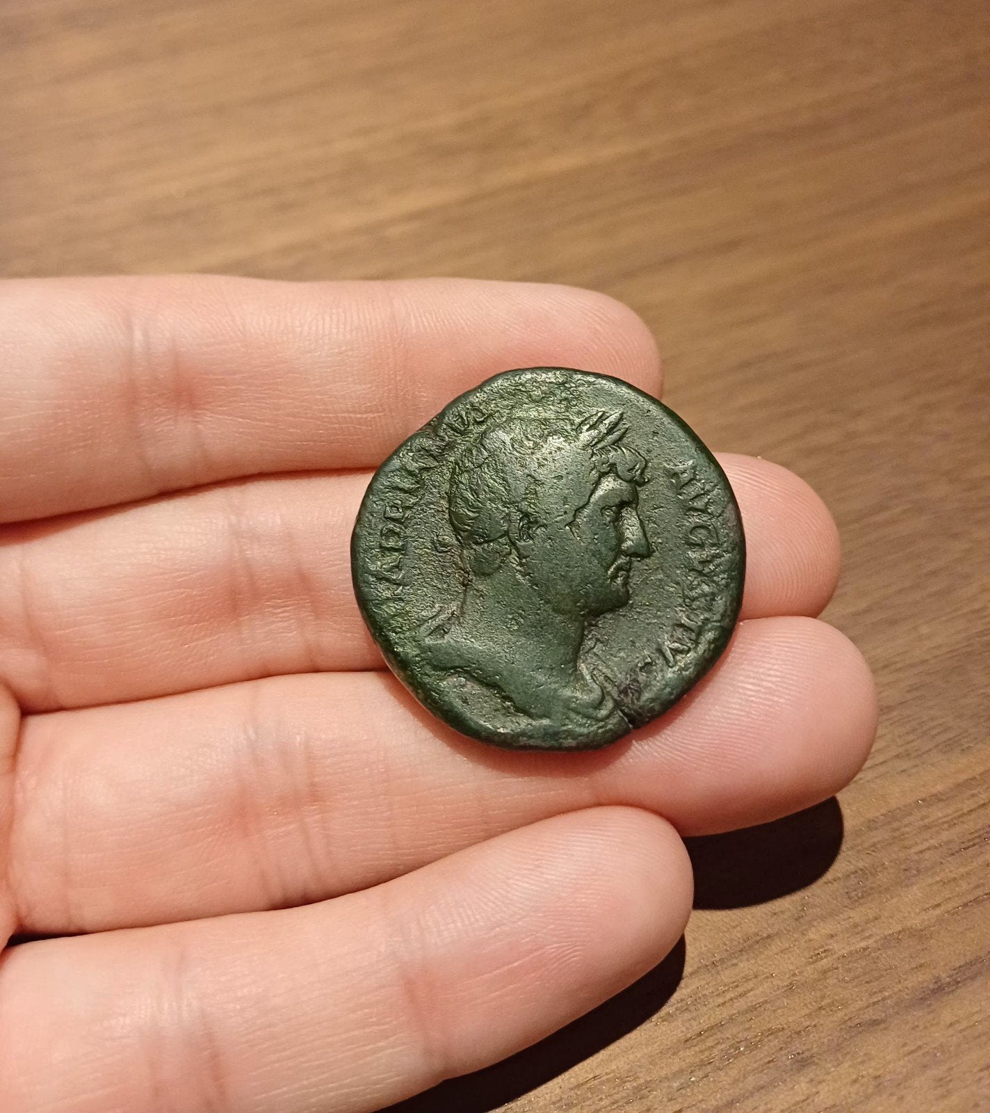 Hadrianus sestertius. Prachtige groene patina. Roma keerz, Postzegels en Munten, Munten | Europa | Niet-Euromunten, Ophalen of Verzenden