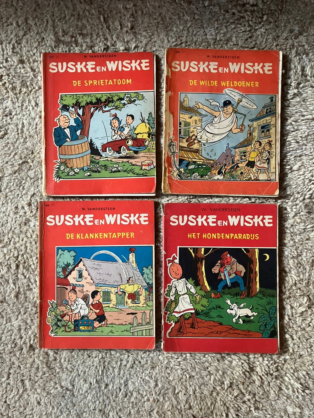 Suske en Wiske - Set van 4 Tweekleuren albums - Vintage, Gelezen, Verzenden, Willy Vandersteen, Meerdere stripboeken