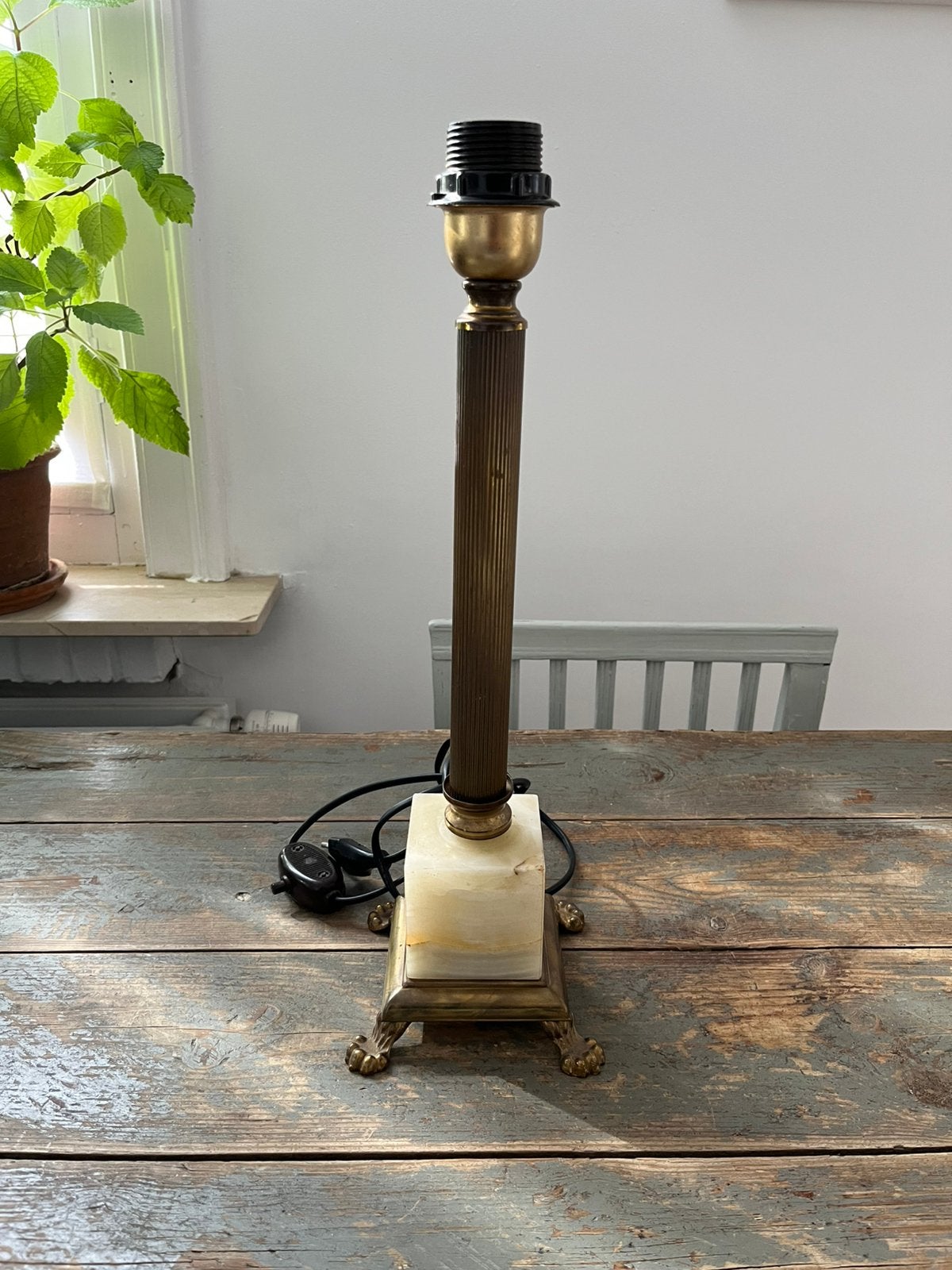 VINTAGE LAMPENVOET FRANS MESSING LAMP, Huis en Inrichting, Lampen | Tafellampen, Ophalen of Verzenden, Zo goed als nieuw, Vintage