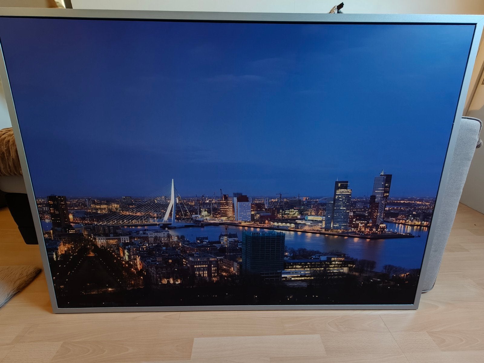 Skyline van Rotterdam, Ophalen, 125 cm of meer, Zo goed als nieuw, Schilderij