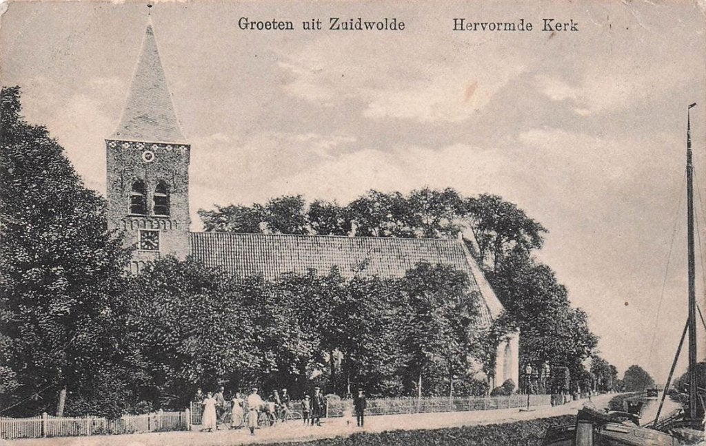 703-132-025 Groeten uit Zuidwolde Hervormde Kerk, Ophalen of Verzenden, Voor 1920, Groningen