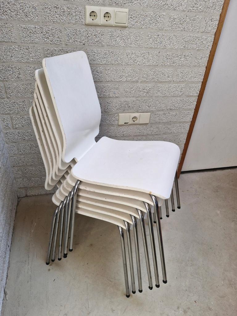 Gratis: 6 eetkamerstoelen Ikea, Gebruikt, Wit, Ophalen of Verzenden, Vijf, Zes of meer stoelen
