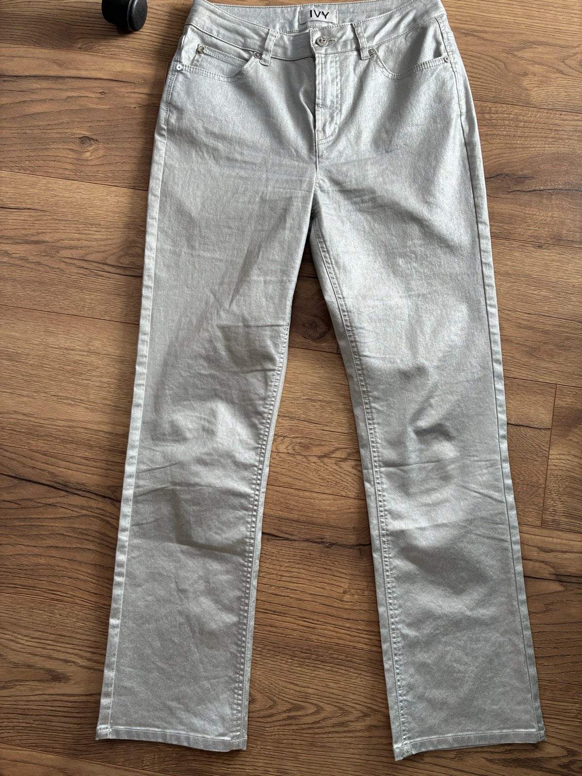 IVY Copenhagen Lulu Jeans Metallic Silver Foil Maat 26/30, Ophalen of Verzenden, Zo goed als nieuw, Maat 34 (XS) of kleiner, Lang