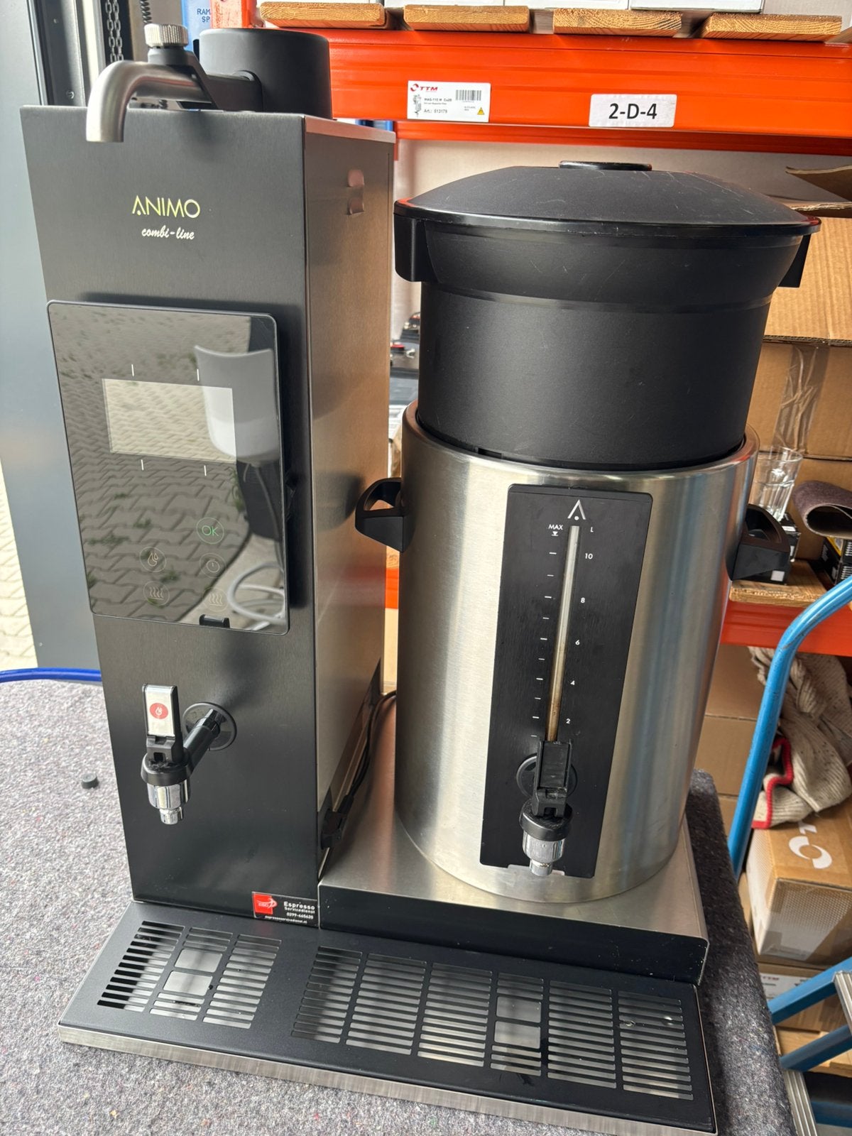 Animo ComBi-Line CB 1x10W R 10L + heetwater, Ophalen, 10 kopjes of meer, Koffiemachine, Gemalen koffie