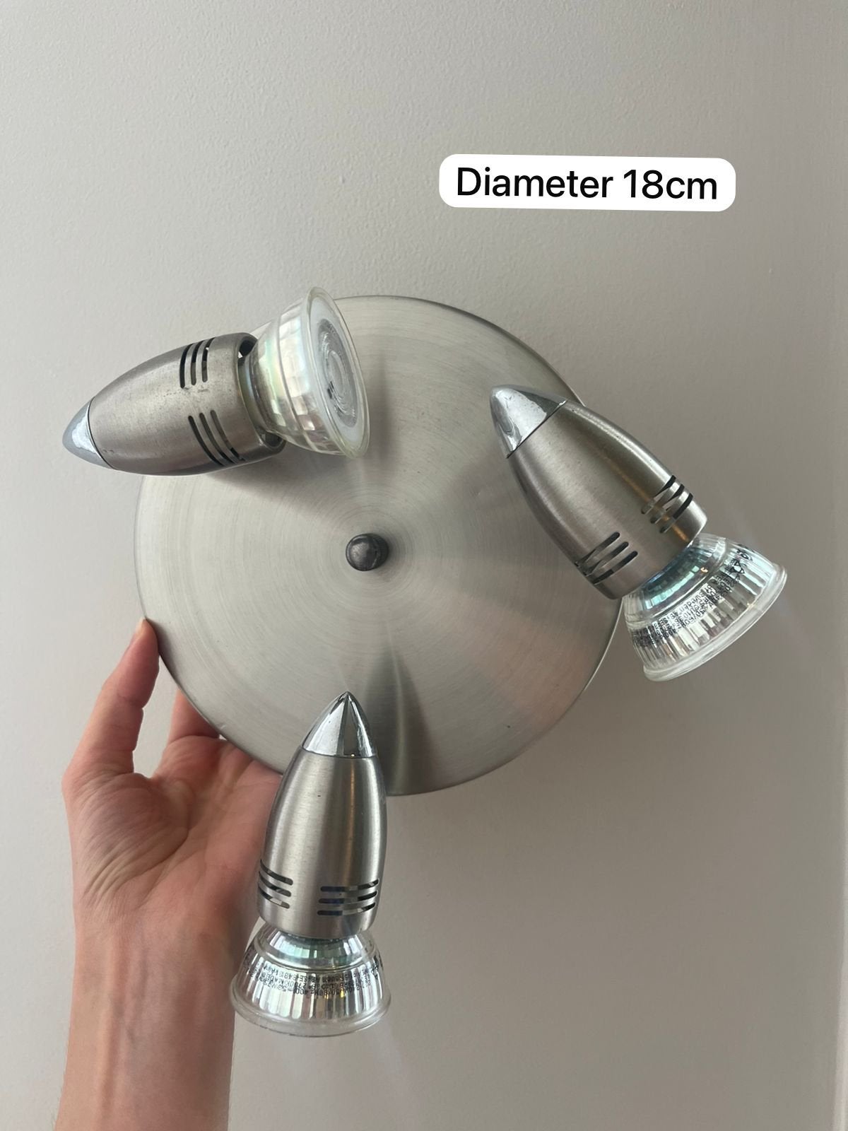 Plafondspot/Wandspot RVS (18cm), Ophalen, Halogeen, GU10, Metaal