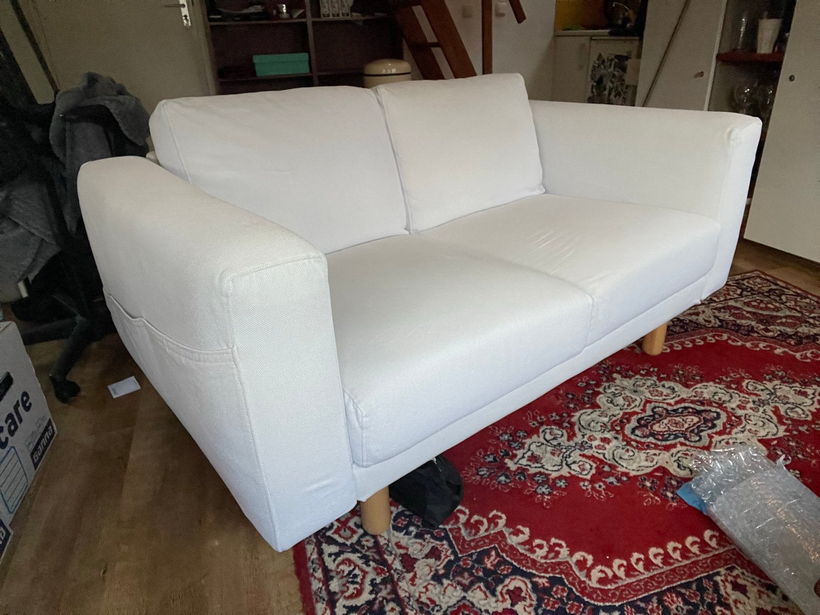 IKEA NORSBORG Tweezitsbank - Wit, Ophalen, Gebruikt, 150 tot 200 cm, Tweepersoons