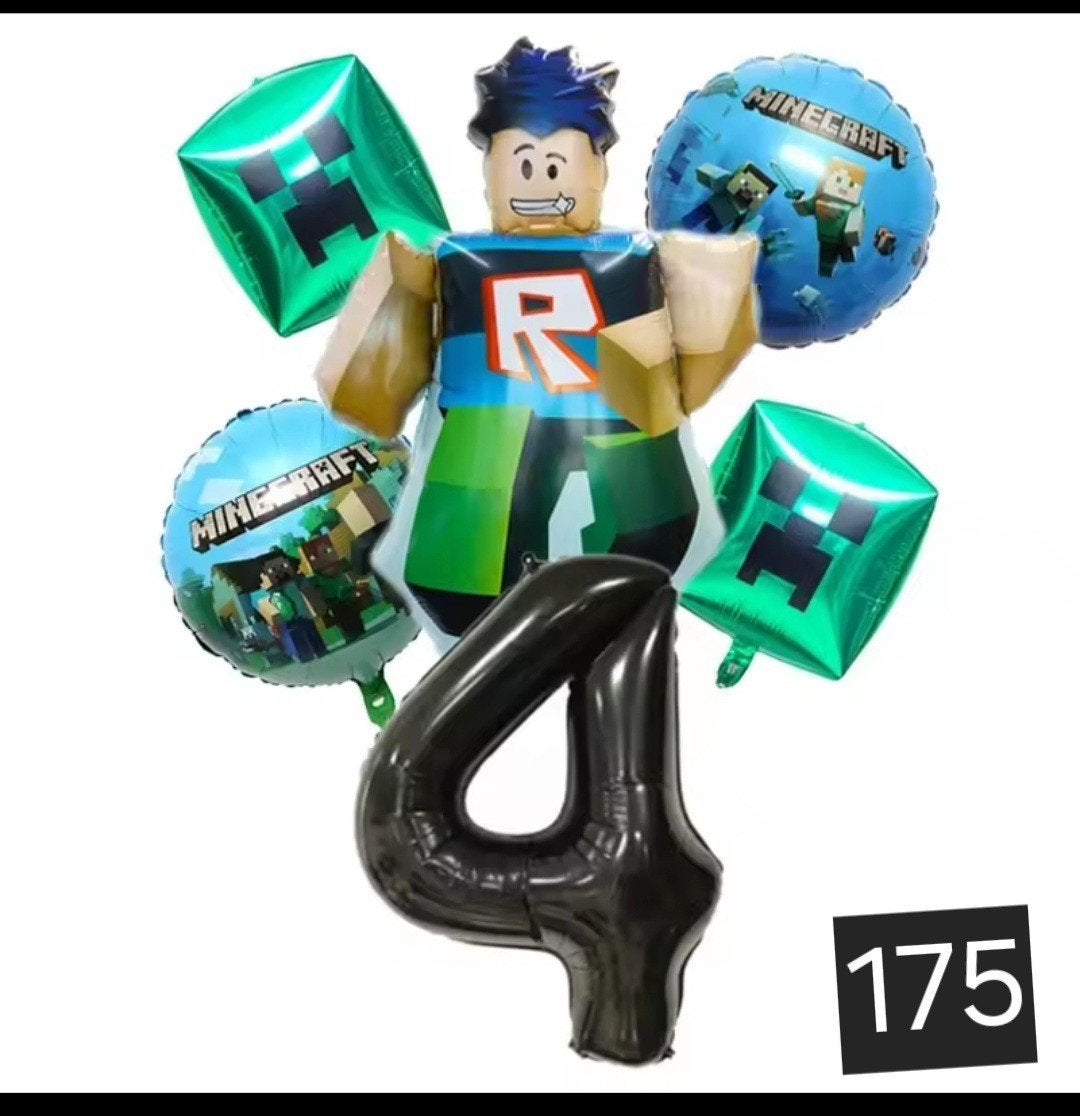 Minecraft en Roblox Ballonnen Set - Nieuw, Ophalen of Verzenden, Nieuw, Versiering, Verjaardag