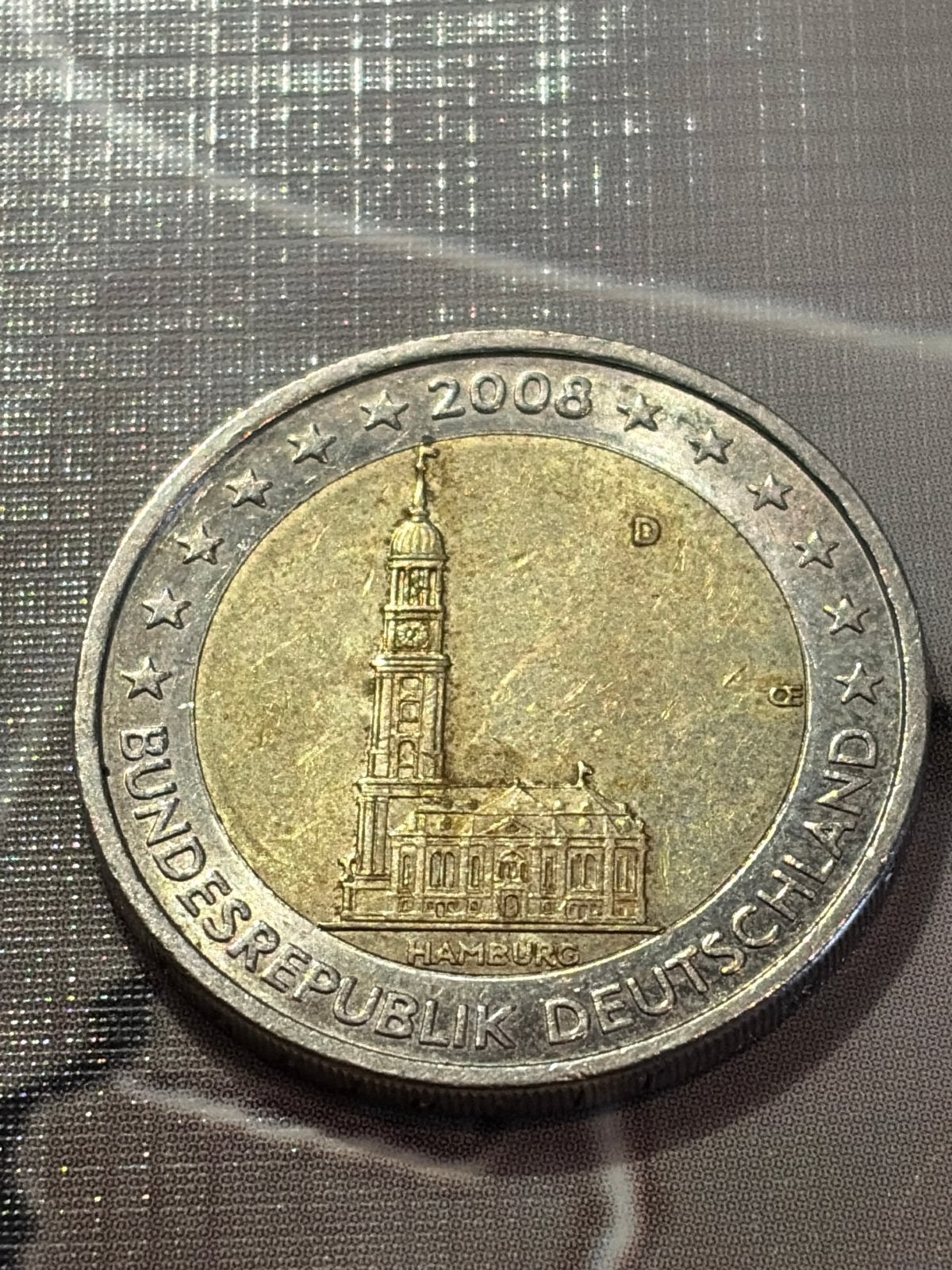 2 Euro munt Duitsland 2008 Hamburg St. Michaeliskerk, Ophalen of Verzenden, Duitsland, 2 euro, Losse munt
