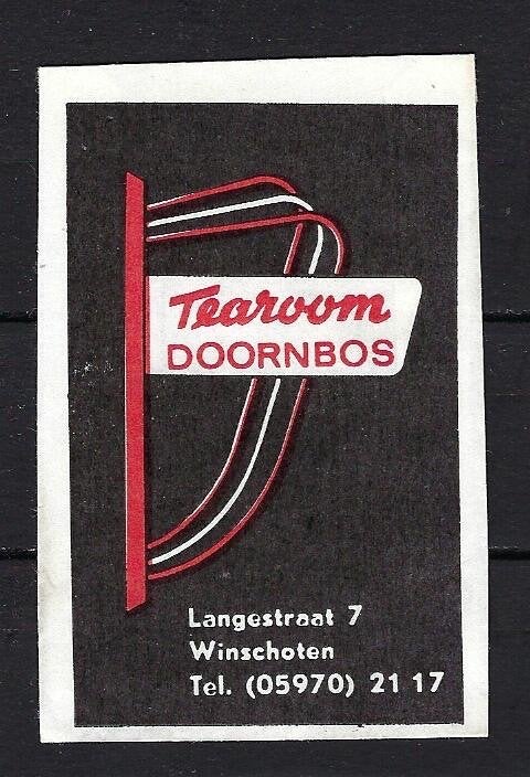 225 Winschoten tearoom DOORNBOS, Verzamelen, Ophalen of Verzenden, Nederland