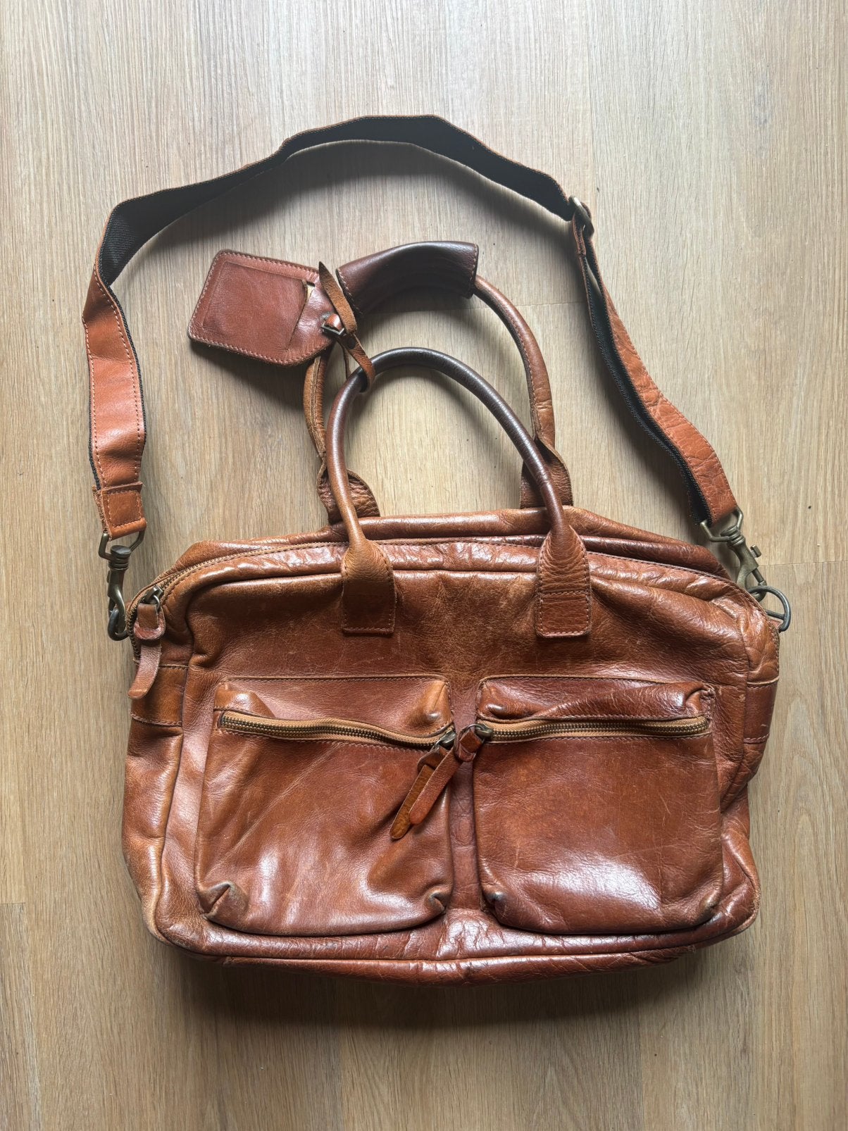 Cowboysbag Leer Cognac, Sieraden, Tassen en Uiterlijk, Tassen | Damestassen, Ophalen, Zo goed als nieuw, Bruin, Handtas