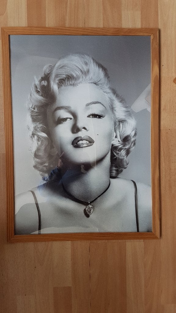 Marilyn Monroe /  ingelijste poster-blikken bord-glansfoto., Ophalen of Verzenden, Zo goed als nieuw, Poster, Artwork of Schilderij