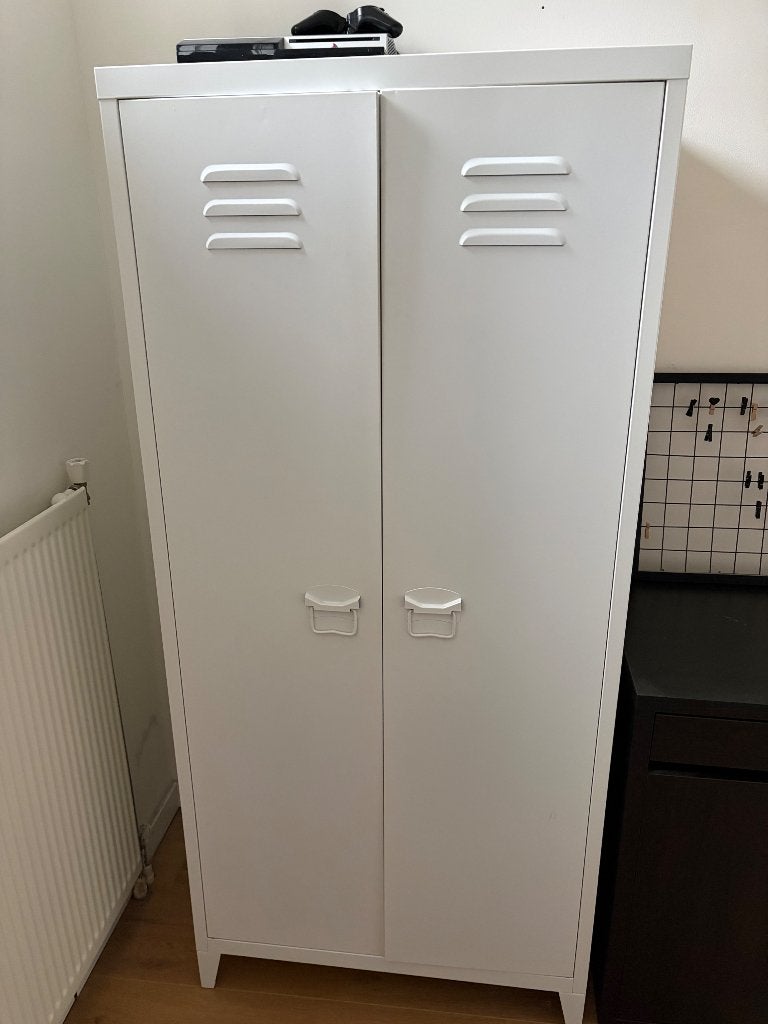Metalen kast wit - 170x 77x 50,5 (hxbxd), Ophalen, Gebruikt, Meerdere deuren, 50 tot 100 cm